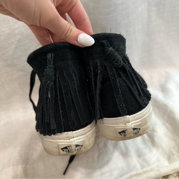 Vans black fringe suede hi top sneakers - Picture 6 of 9